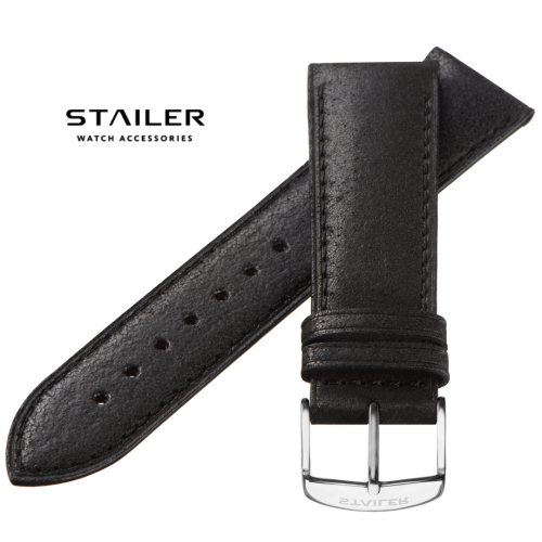 Stailer Premium 6067 Vintage - ремешок для часов синий, итальянская кожа растительного дубления, гладкий, Германия - мастерская «Часовая Скорая Помощь». Картинка Stailer Premium 6067 Vintage - ремешок для часов синий, итальянская кожа растительного дубления, гладкий, Германия