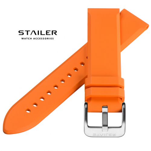 Картинка Stailer Caoutchouc CS48R Caoutchouc - ремешок для часов оранжевый, каучук, гладкий, Германия