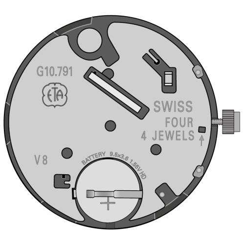 Картинка ETA G10.791 - механизм для часов кварцевый 13 ¼, Швейцария