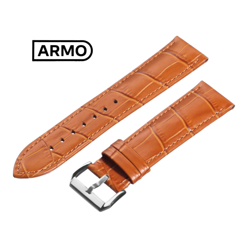 Картинка ARMO 4902 - ремешок для часов коричневый, кожа, аллигатор