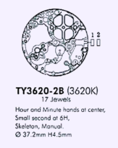 Купить. Заменить. Отремонтировать Механизм SEAGULL - ST3620K / TY3620-2B - в мастерской «Часовая Скорая Помощь»