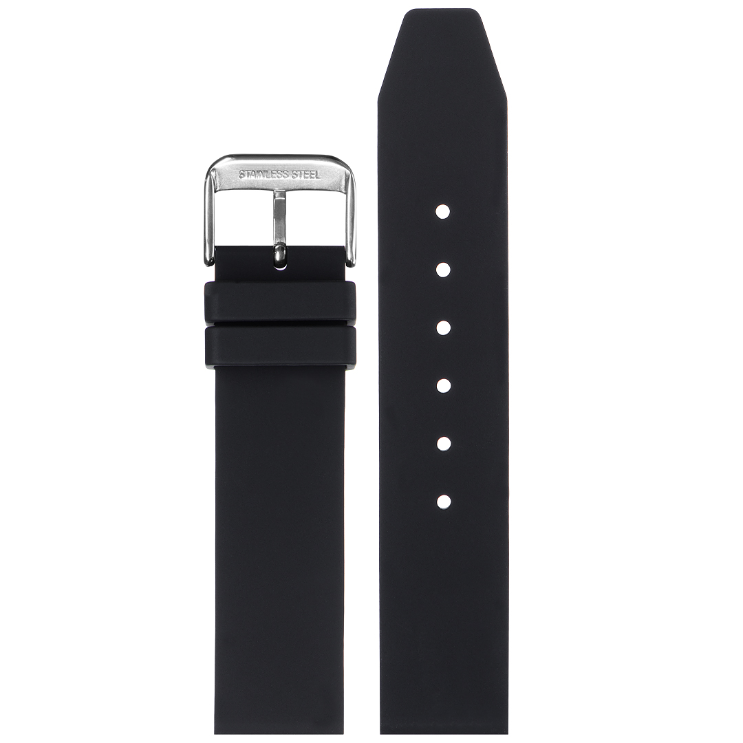 Картинка BC107 - ремешок для часов чёрный, силикон, Китай