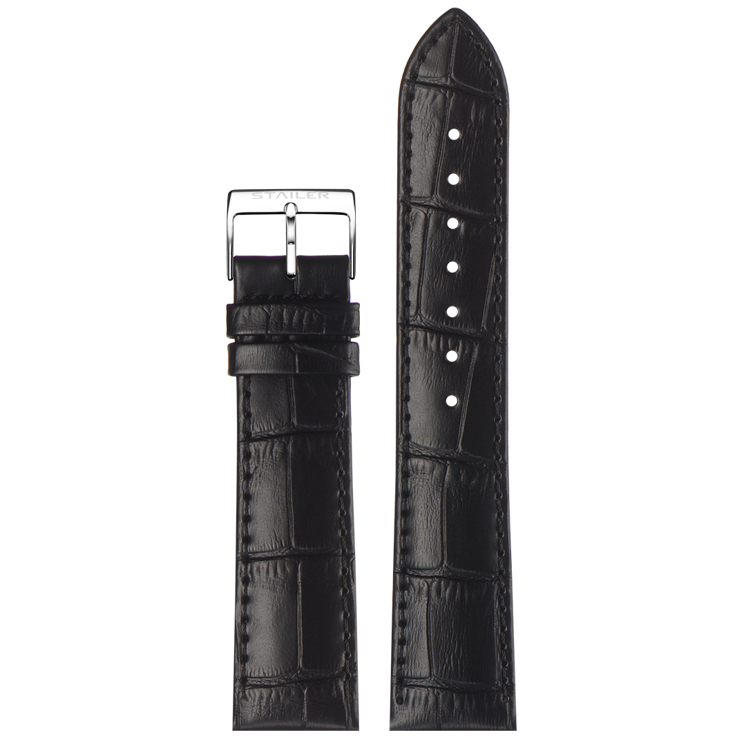 Картинка Stailer 1161 Original - ремешок для часов чёрный, кожа, аллигатор, Германия
