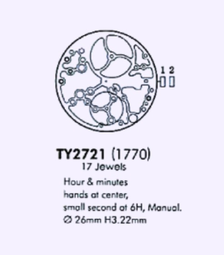 Купить. Заменить. Отремонтировать Механизм SEAGULL - ST1770 / TY2721 - в мастерской «Часовая Скорая Помощь»