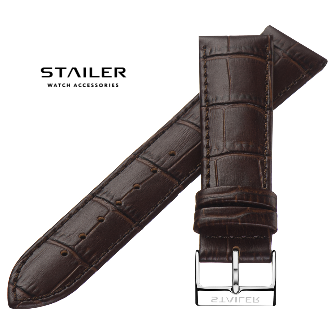 Картинка Stailer 1162 Original - ремешок для часов коричневый, кожа, аллигатор, Германия
