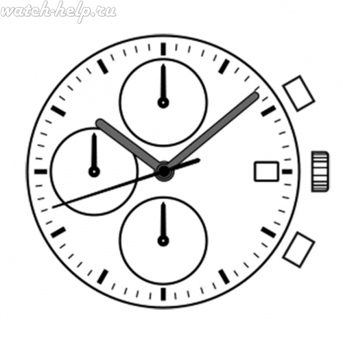 Картинка TMI VD57 Basic chronograph movement (vd5) - механизм для часов кварцевый 12 ¾, Япония