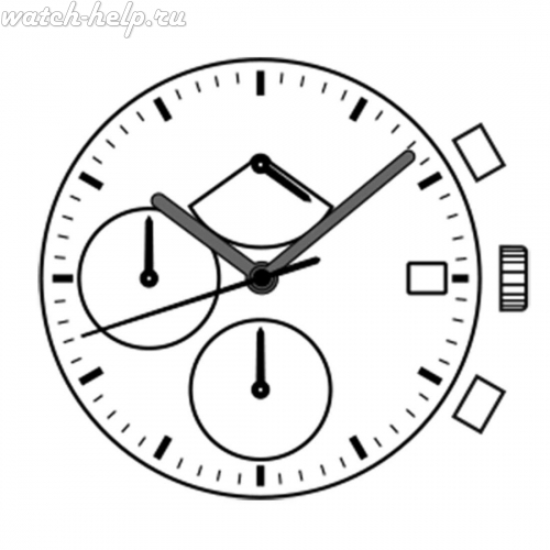 Картинка TMI VD50 Basic chronograph movement (vd5) - механизм для часов кварцевый 12 ¾, Япония