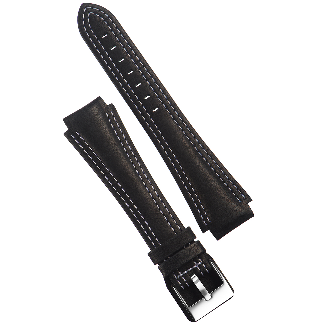 Картинка Stailer Premium 5121 Navigator - ремешок для часов чёрный, итальянская кожа растительного дубления, гладкий, Германия