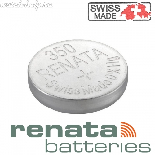 Картинка Renata 350 - батарейка, 3.6 мм x 11.6 мм 1.55 v 105 mah, Швейцария