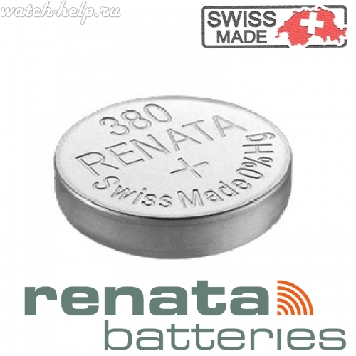 Картинка Renata 380 - батарейка, 3.6 мм x 9.5 мм 1.55 v 82 mah, Швейцария