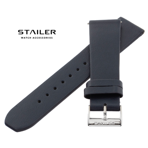 Картинка Stailer Premium 5731 Alaska - ремешок для часов чёрный, итальянская кожа растительного дубления, замша, Германия
