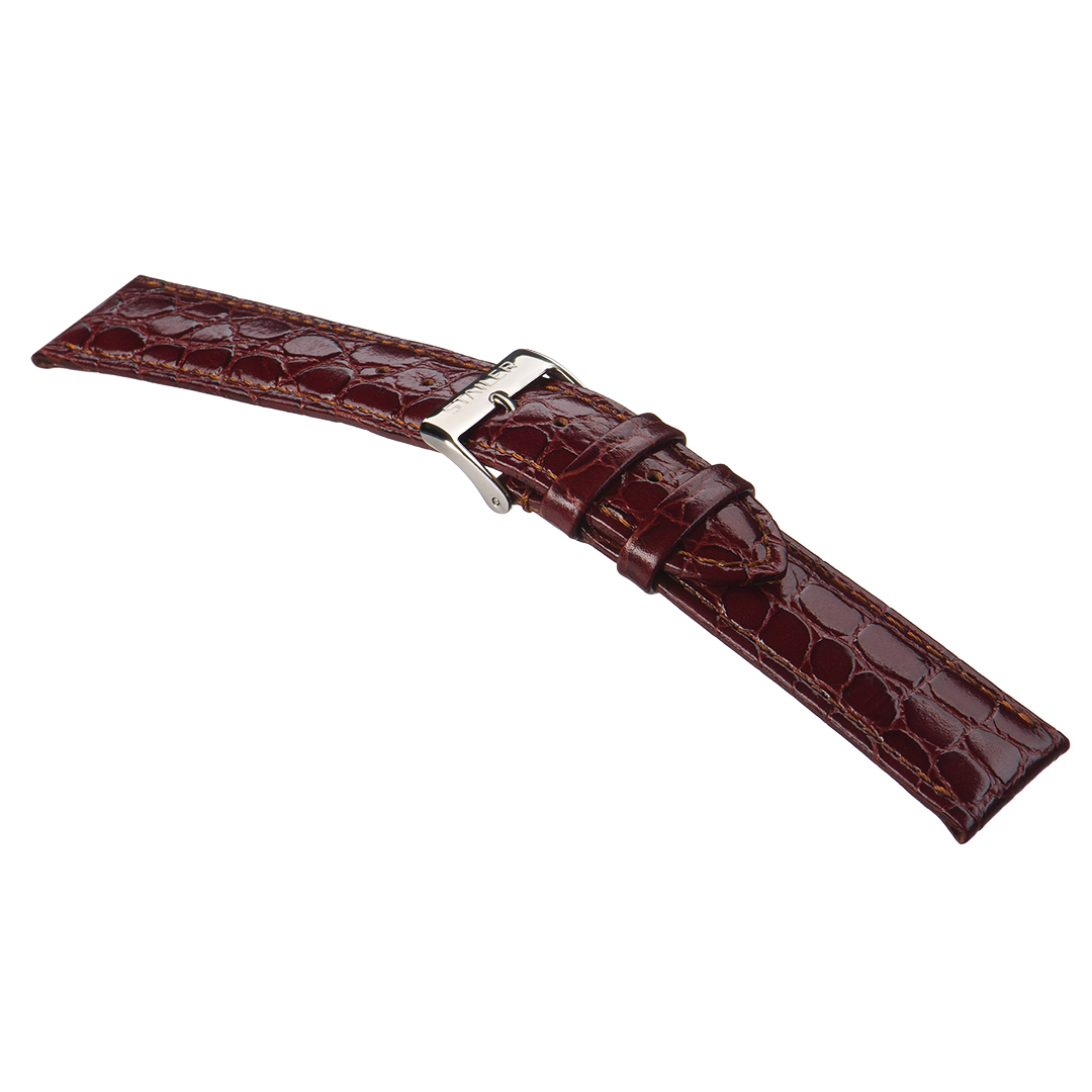 Картинка Stailer 1042 Original - ремешок для часов бордовый, кожа, крокодил, Германия