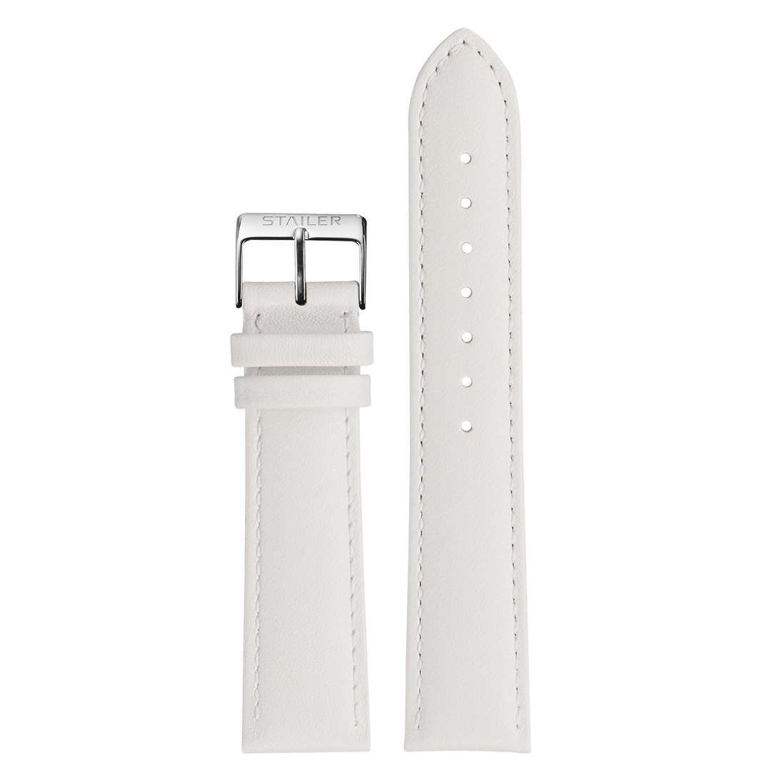 Картинка Stailer 2010 Original - ремешок для часов белый, кожа, гладкий, Германия