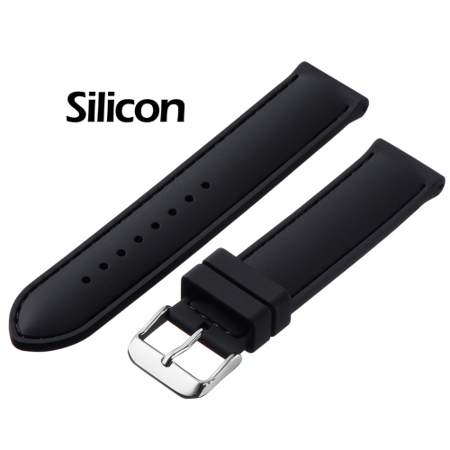 Картинка BC127 - ремешок для часов чёрный, силикон, Китай