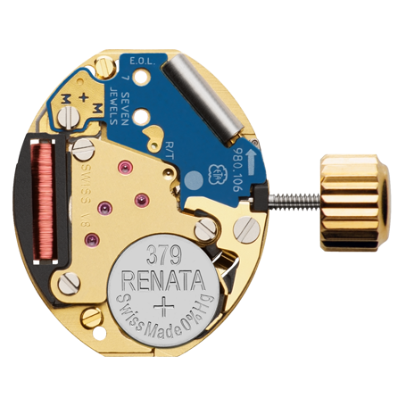 Картинка ETA 980.106 Quartz normflatline - механизм для часов кварцевый 5 ½ × 6¾, Швейцария