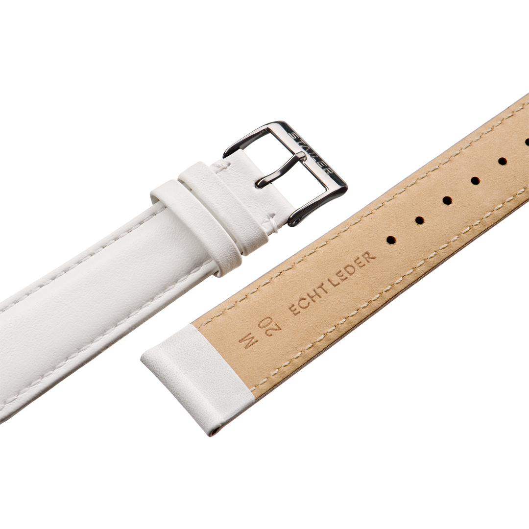 Картинка Stailer 2010 Original - ремешок для часов белый, кожа, гладкий, Германия