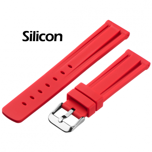 BC108R - ремешок для часов красный, силикон, Китай - мастерская «Часовая Скорая Помощь». Картинка BC108R - ремешок для часов красный, силикон, Китай