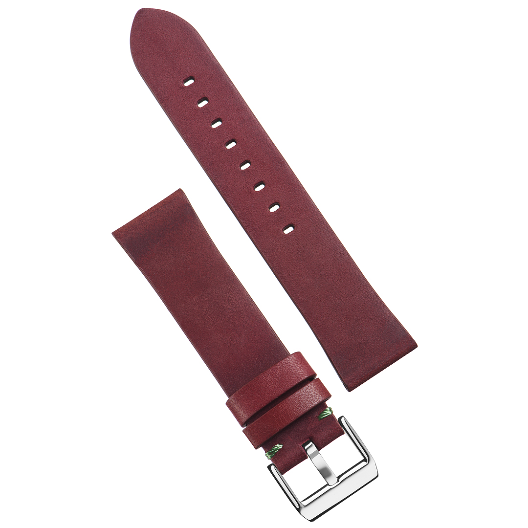 Картинка Stailer Premium 5953 Select - ремешок для часов бордовый, премиальная кожа full grain растительного дубления, гладкий, Германия
