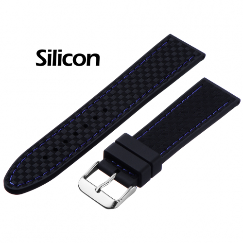 Картинка BC129 - ремешок для часов чёрный, силикон, Китай
