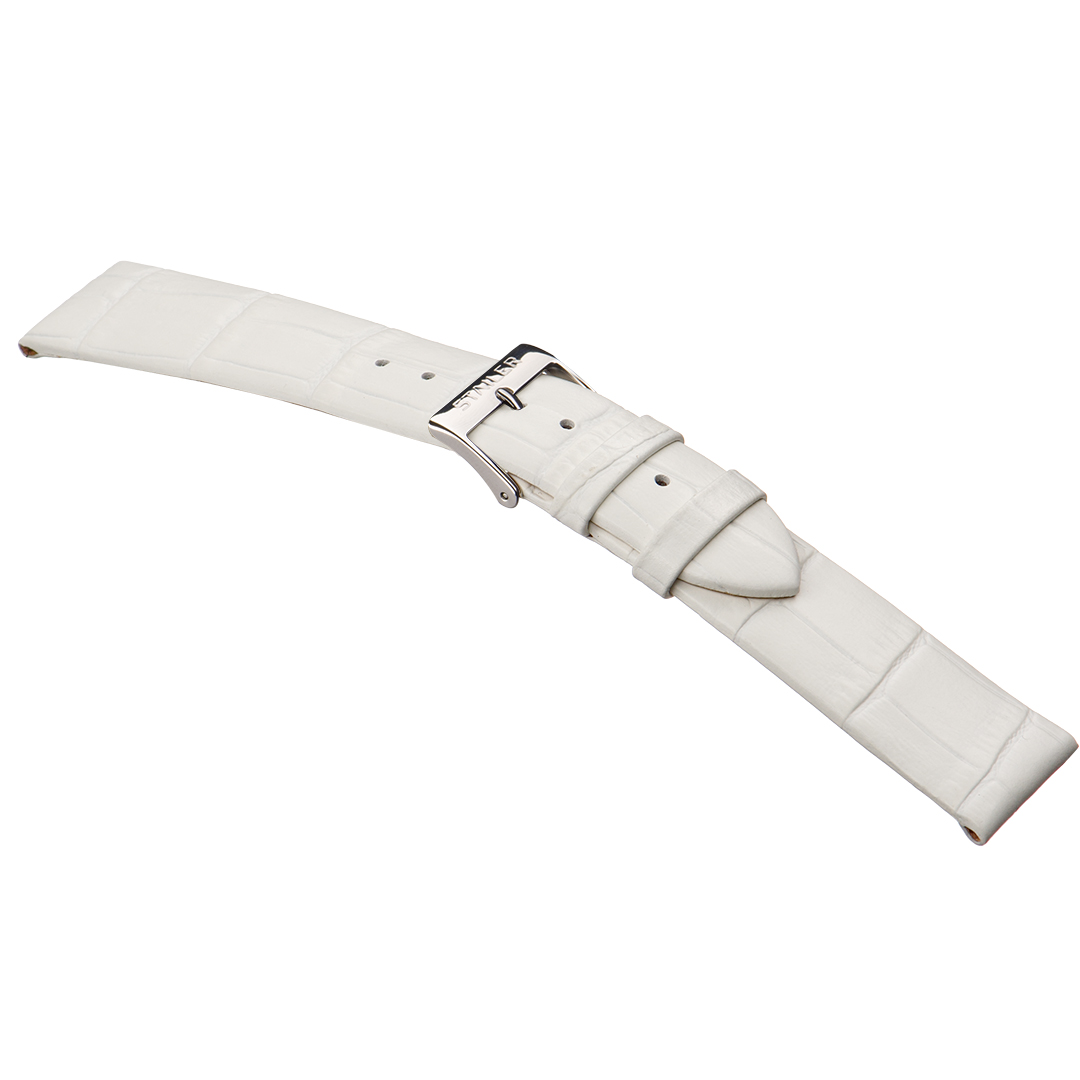 Картинка Stailer 1870 Original - ремешок для часов белый, кожа, аллигатор, Германия