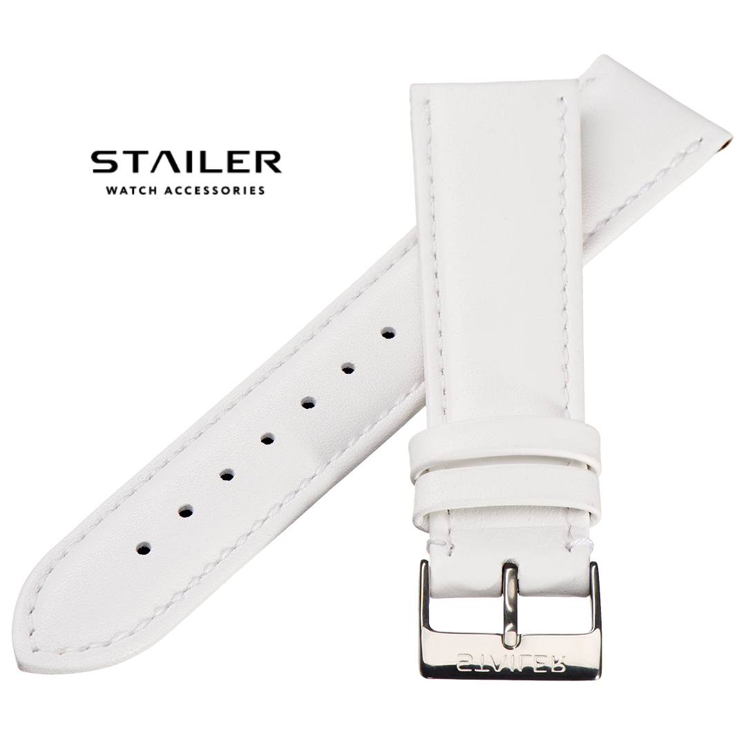 Картинка Stailer 2010 Original - ремешок для часов белый, кожа, гладкий, Германия