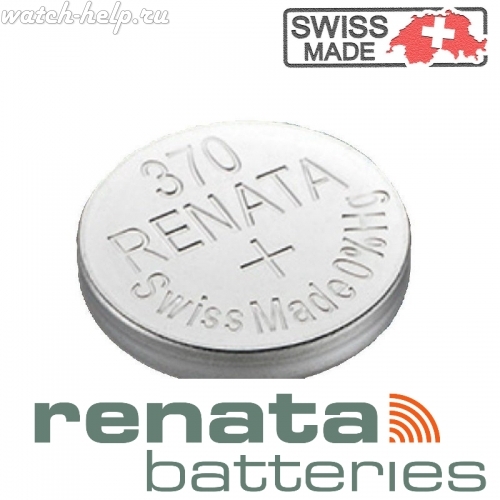 Картинка Renata 370 - батарейка, 2 мм x 9.5 мм 1.55 v 40 mah, Швейцария