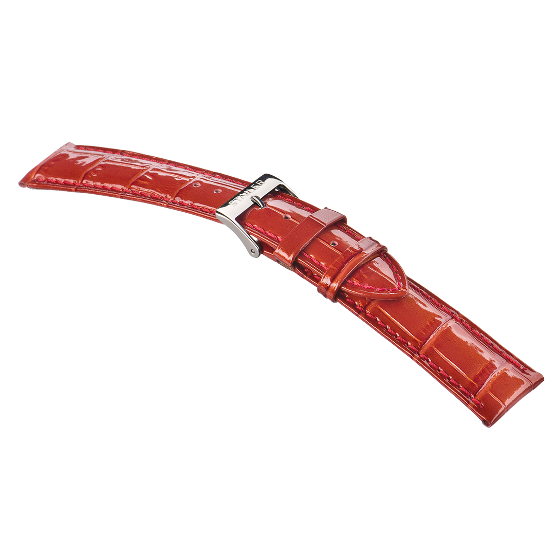 Картинка Stailer 4126 Original - ремешок для часов красный, кожа, крокодил, Германия
