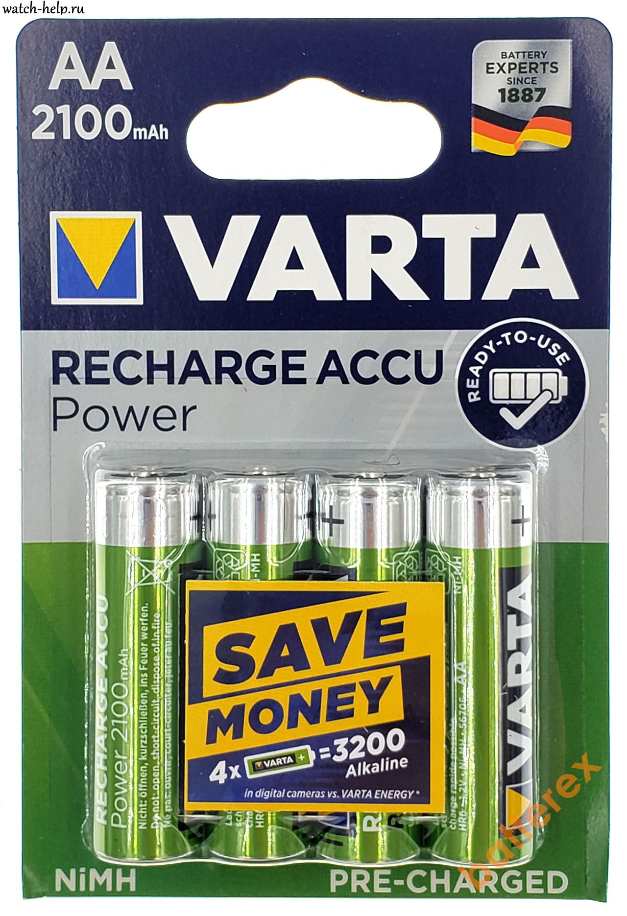 Аккумулятор VARTA AA 2100mAh 1 шт.