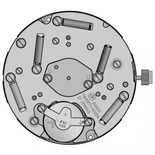 Картинка ETA 251.262 Quartz flatline - механизм для часов кварцевый 13 ¼, Швейцария