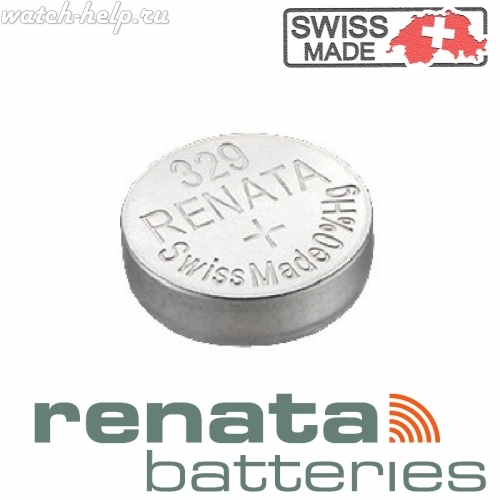 Картинка Renata 329 - батарейка, 3.1 мм x 7.9 мм 1.55 v 37 mah, Швейцария