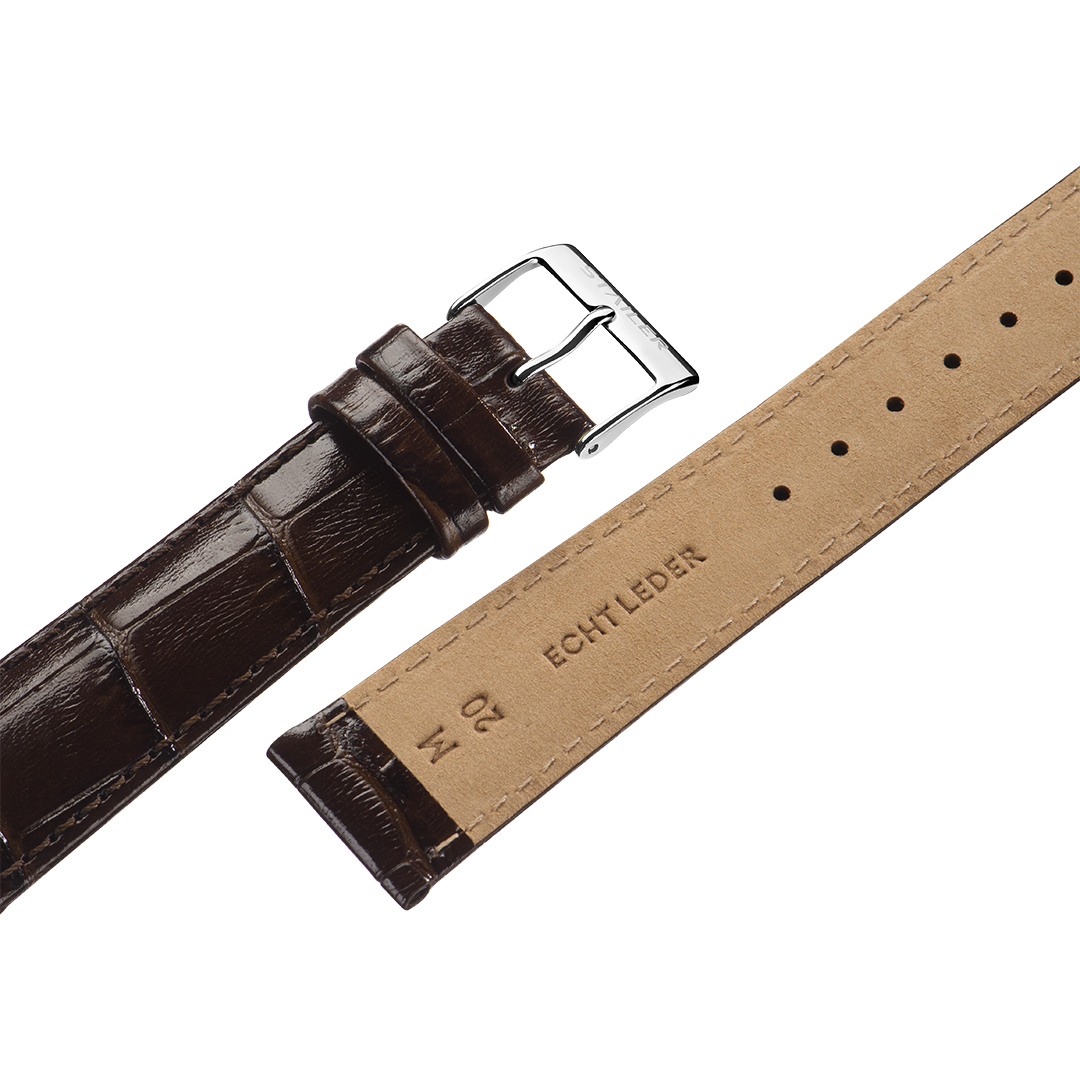 Картинка Stailer 1172 Original - ремешок для часов коричневый, кожа, аллигатор, Германия