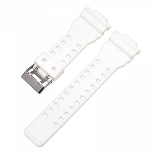 Картинка CASIO Белый для GA-100, GA-110 - ремешок для часов белый, полиуретан, гладкий