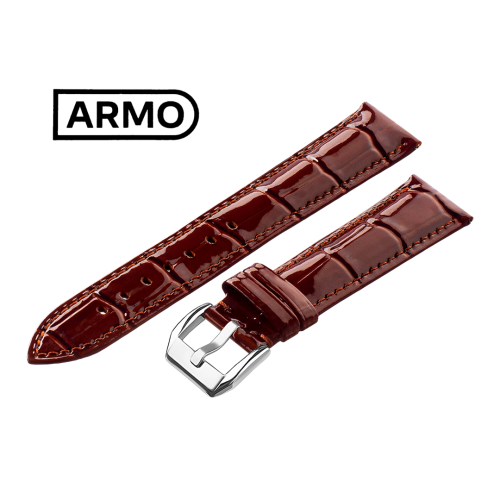 ARMO 4902 - ремешок для часов коричневый, кожа, аллигатор - мастерская «Часовая Скорая Помощь». Картинка ARMO 4902 - ремешок для часов коричневый, кожа, аллигатор