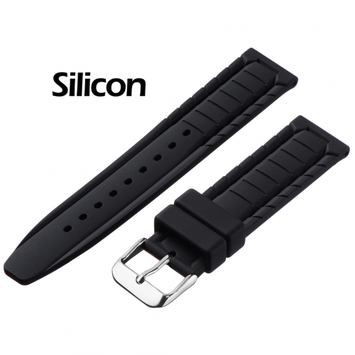 Картинка BC105 - ремешок для часов чёрный, силикон, Китай