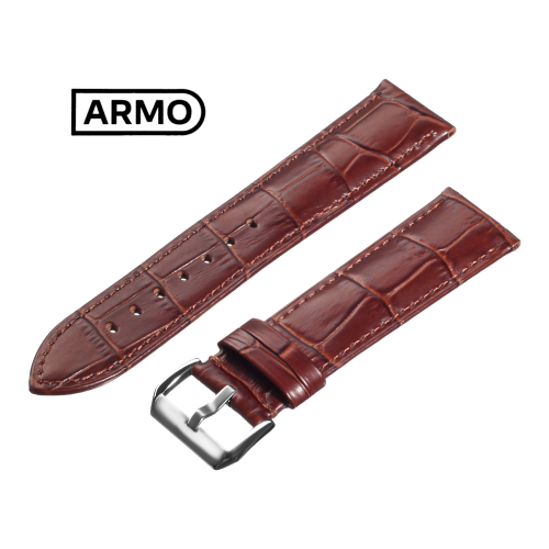 Картинка ARMO 4902 - ремешок для часов коричневый, кожа, аллигатор