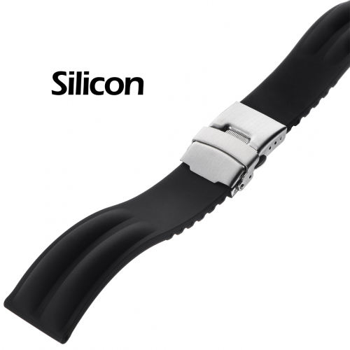 Картинка BC506 - ремешок для часов чёрный, силикон, Китай