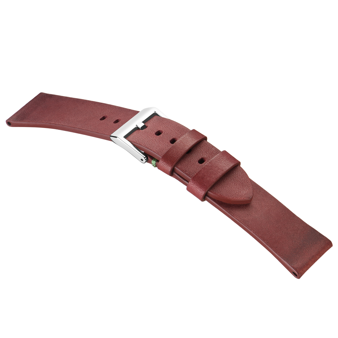 Картинка Stailer Premium 5953 Select - ремешок для часов бордовый, премиальная кожа full grain растительного дубления, гладкий, Германия