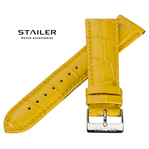 Картинка Stailer 158H Original - ремешок для часов жёлтый, кожа, аллигатор, Германия