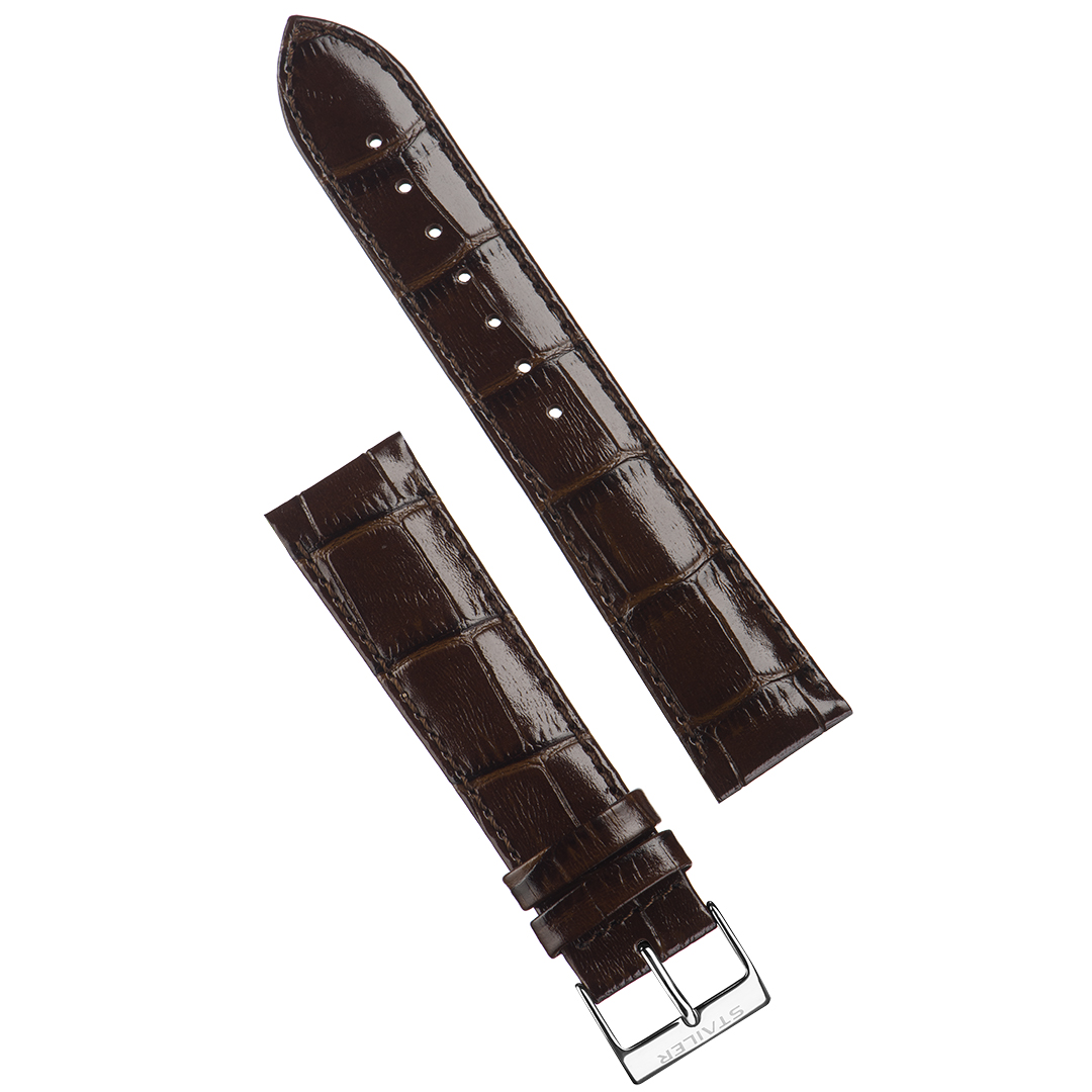 Картинка Stailer 1172 Original - ремешок для часов коричневый, кожа, аллигатор, Германия