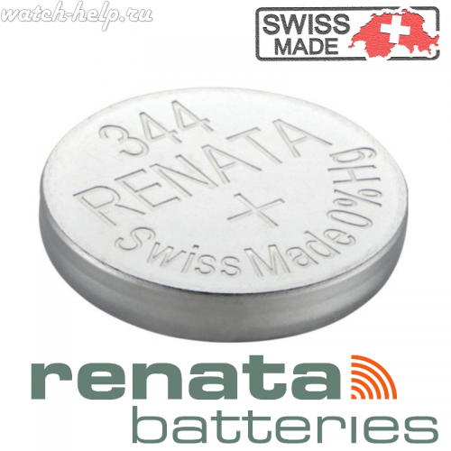 Картинка Renata 344 - батарейка, 3.6 мм x 11.6 мм 1.55 v 105 mah, Швейцария