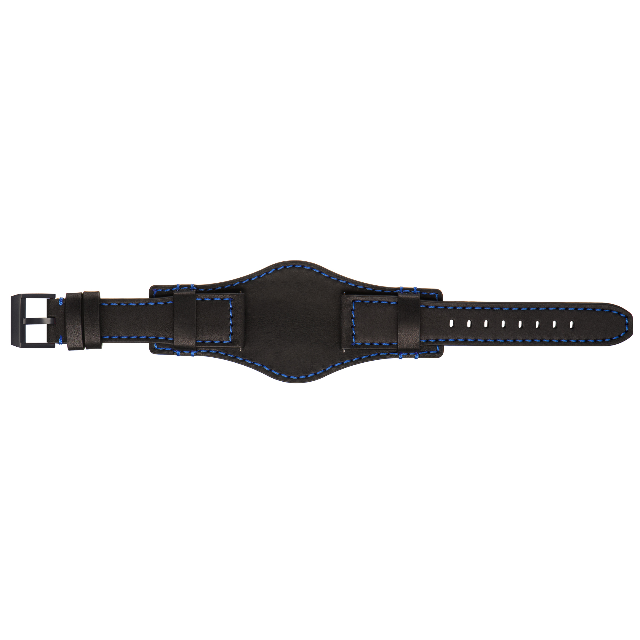 Картинка Stailer Premium 6471P Aviator pad - ремешок для часов чёрный, премиальная кожа full grain растительного дубления, гладкий, Германия