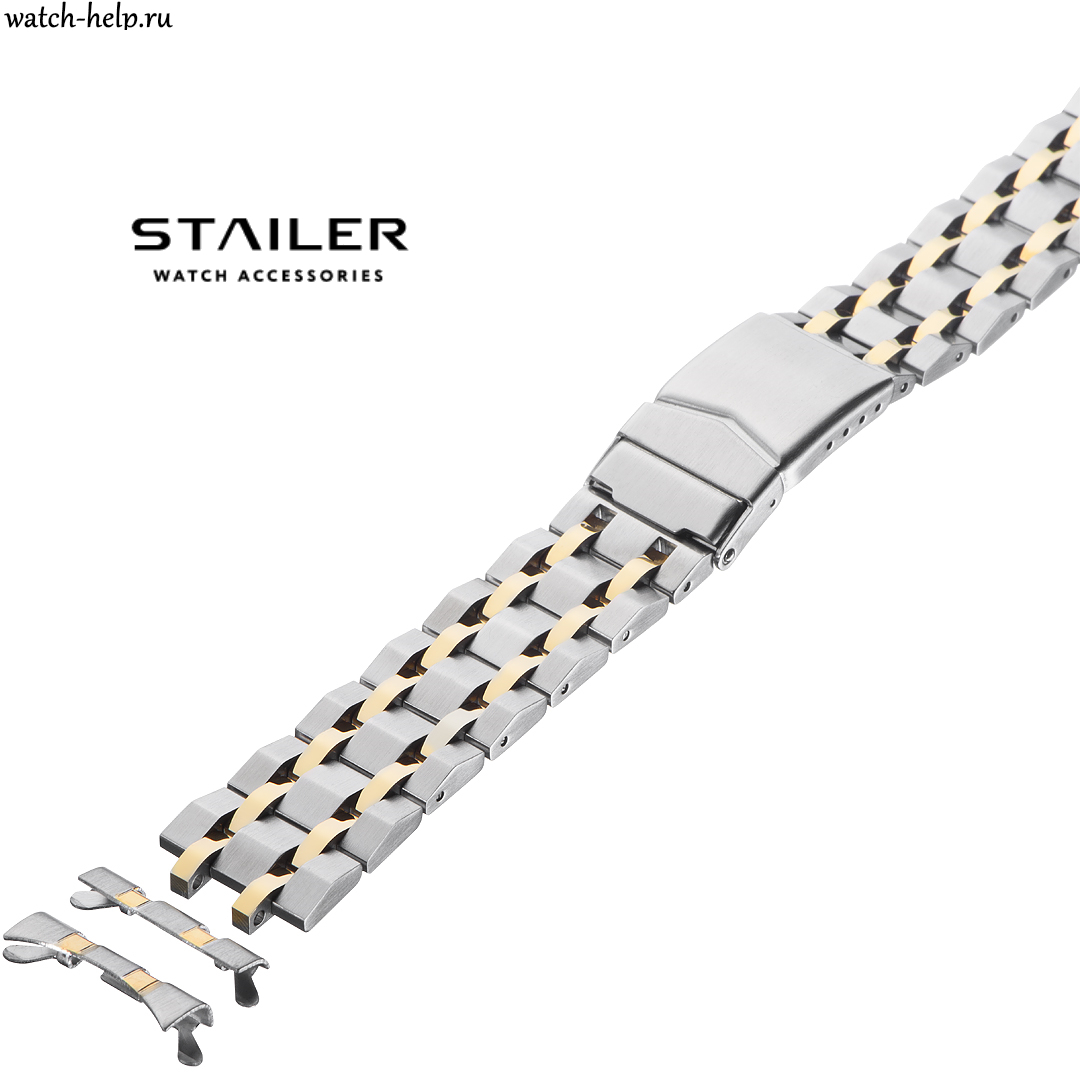Картинка Stailer BS-83802 IPG Bicolor - браслет для часов комбинированный, сталь, Германия