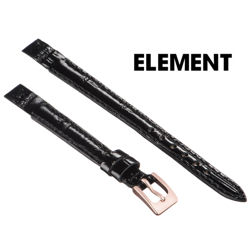 ELEMENT 841 Open ends - ремешок для часов чёрный, кожа, аллигатор, Германия - мастерская «Часовая Скорая Помощь». Картинка ELEMENT 841 Open ends - ремешок для часов чёрный, кожа, аллигатор, Германия