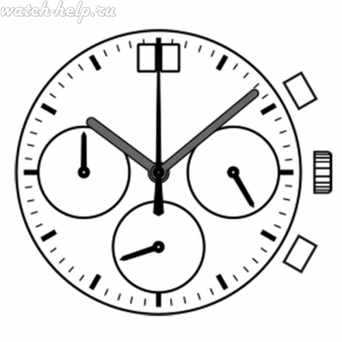 Картинка TMI VK73 Premium chronograph movement (vk) - механизм для часов кварцевый 13 ½, Япония