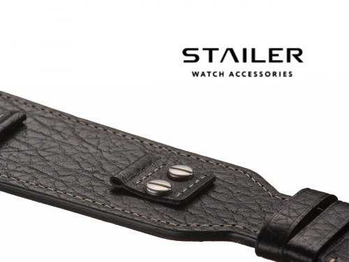 Картинка Stailer Premium 4201 Pad - ремешок для часов чёрный, кожа, буйвол, Германия
