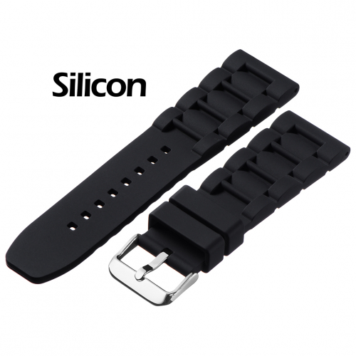 Картинка BC114 - ремешок для часов чёрный, силикон, Китай