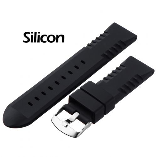 Картинка BC119 - ремешок для часов чёрный, силикон, Китай