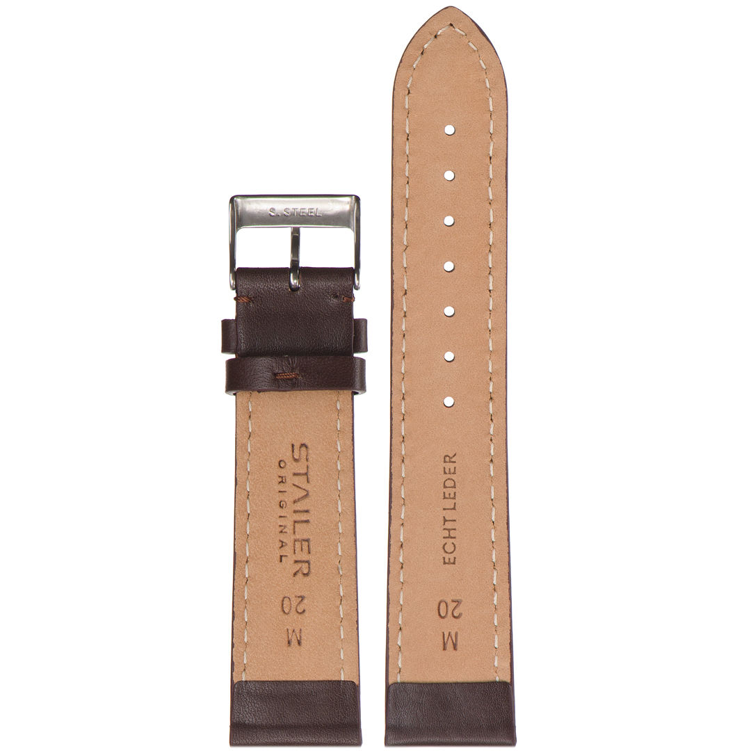 Картинка Stailer 1262 Original - ремешок для часов коричневый, кожа, гладкий, Германия