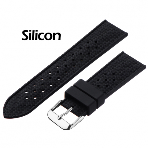 Картинка BC106 - ремешок для часов чёрный, силикон, Китай