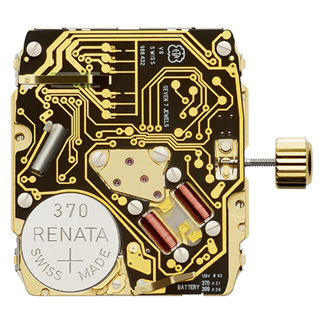 Картинка ETA 988.333 Quartz thermoline - механизм для часов кварцевый 9 ¾ × 11 ½, Швейцария